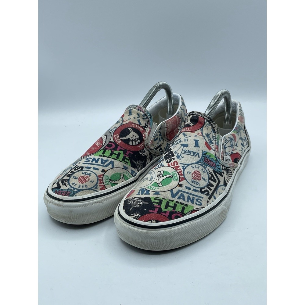Vans Classic Slip-On 'Sticker Mash Up' Graffiti sneakers Shoes 7.5 Men 9 Women